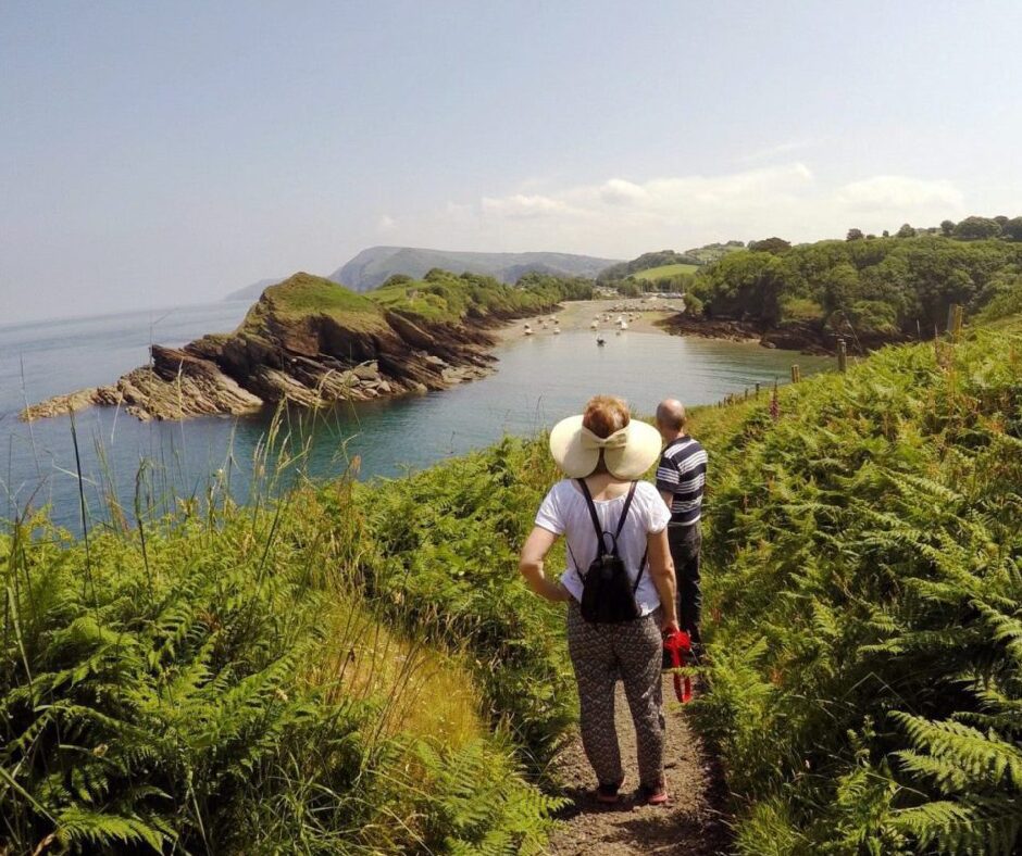 Guests enjoying a summer walk on the South West Coast Path near Ilfracombe