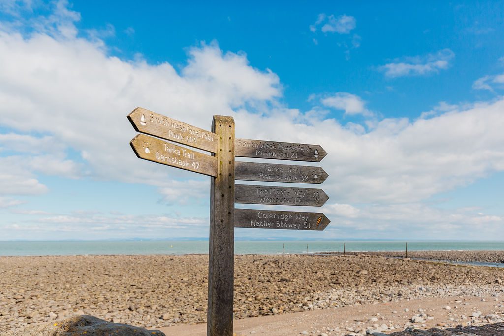 An image of a sign post along the South West Coast Path