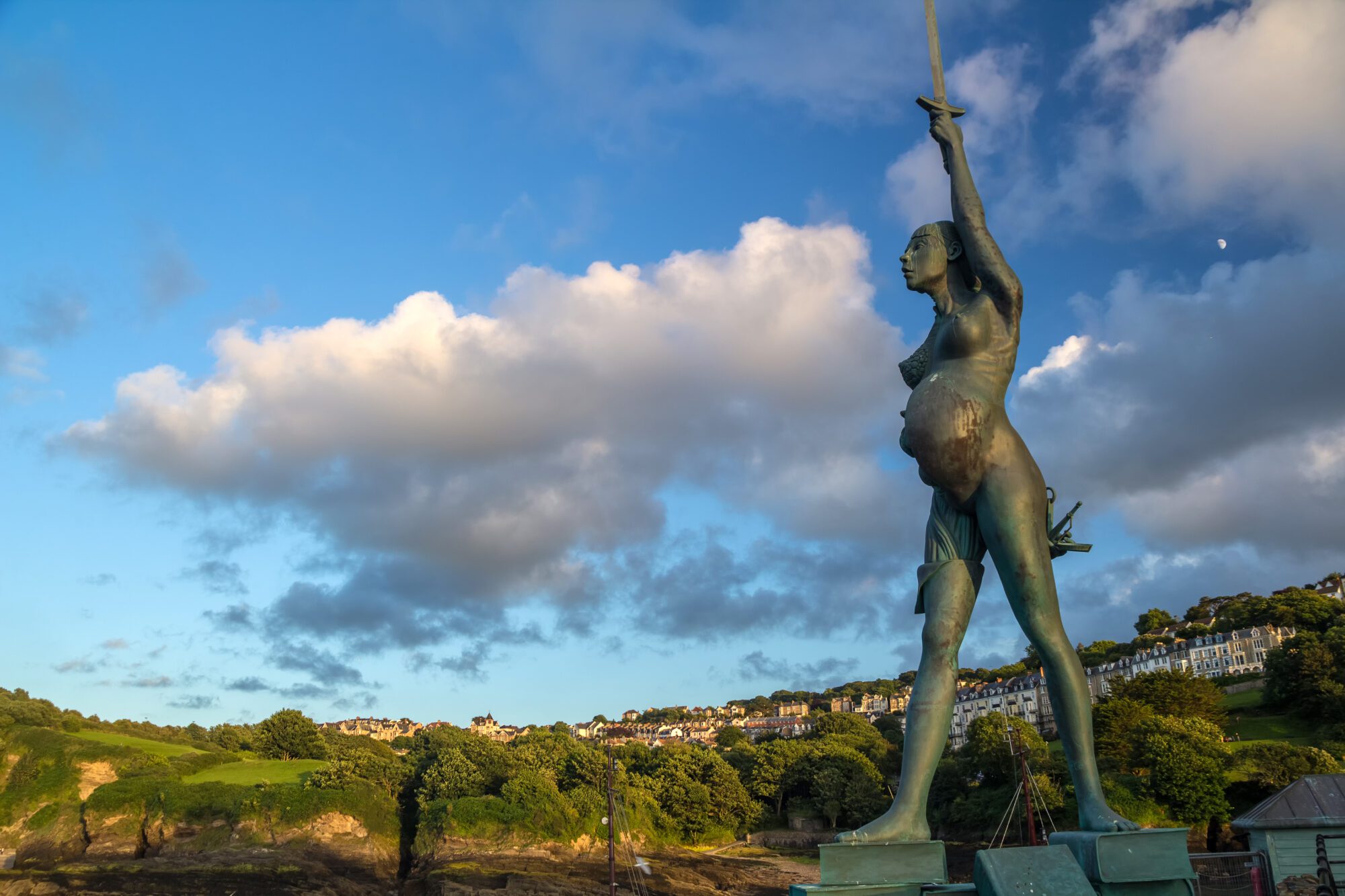 Verity by Damien Hirst on Ilfracombe Pier