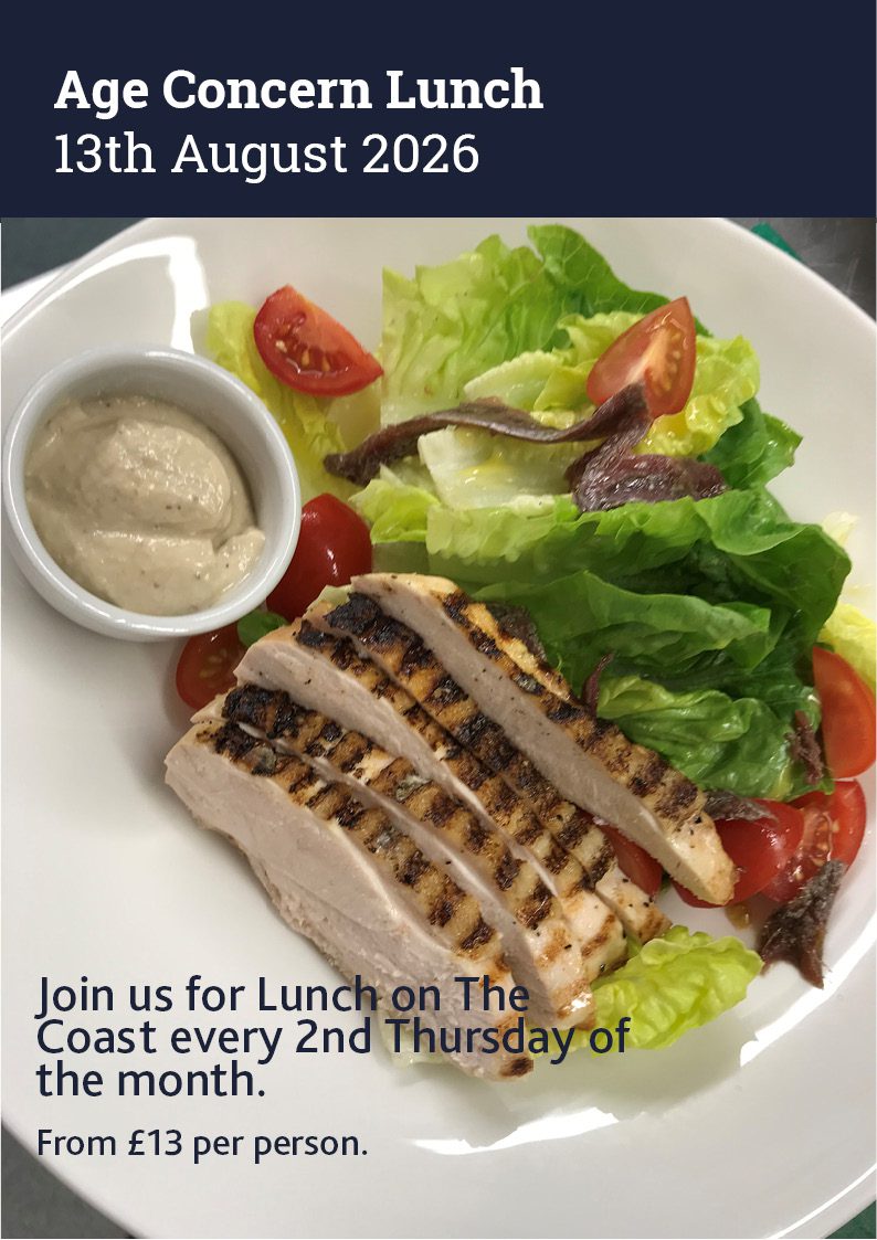 Age Conern lunch tile 2026 August Murder in Pink – Murder Mystery Dinner in Ilfracombe