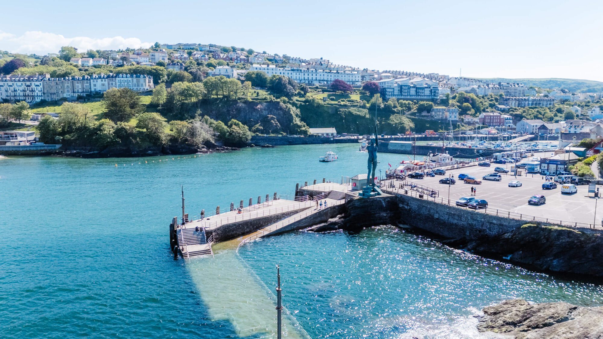 Ilfracombe harbour and the Verity statue