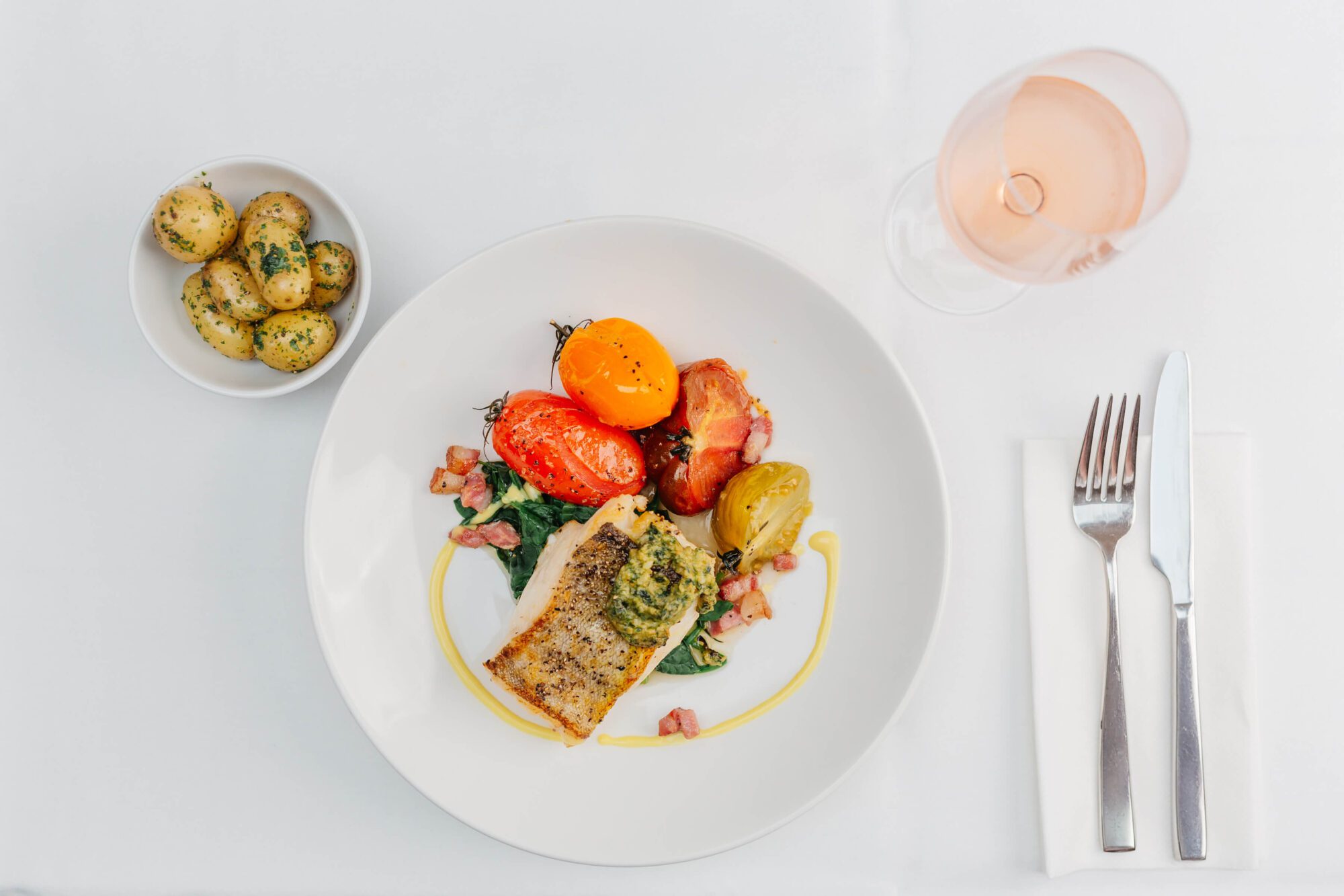 A plate of seasonal locally sourced food from The Carlton Hotel in North Devon