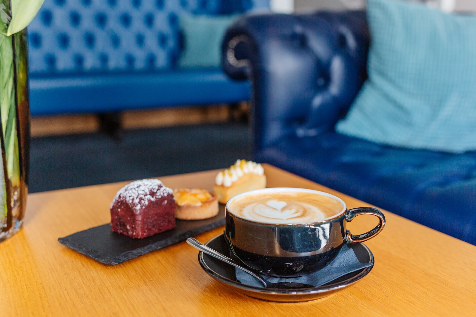 Coffee and cake in the lounge of a business hotel in North Devon