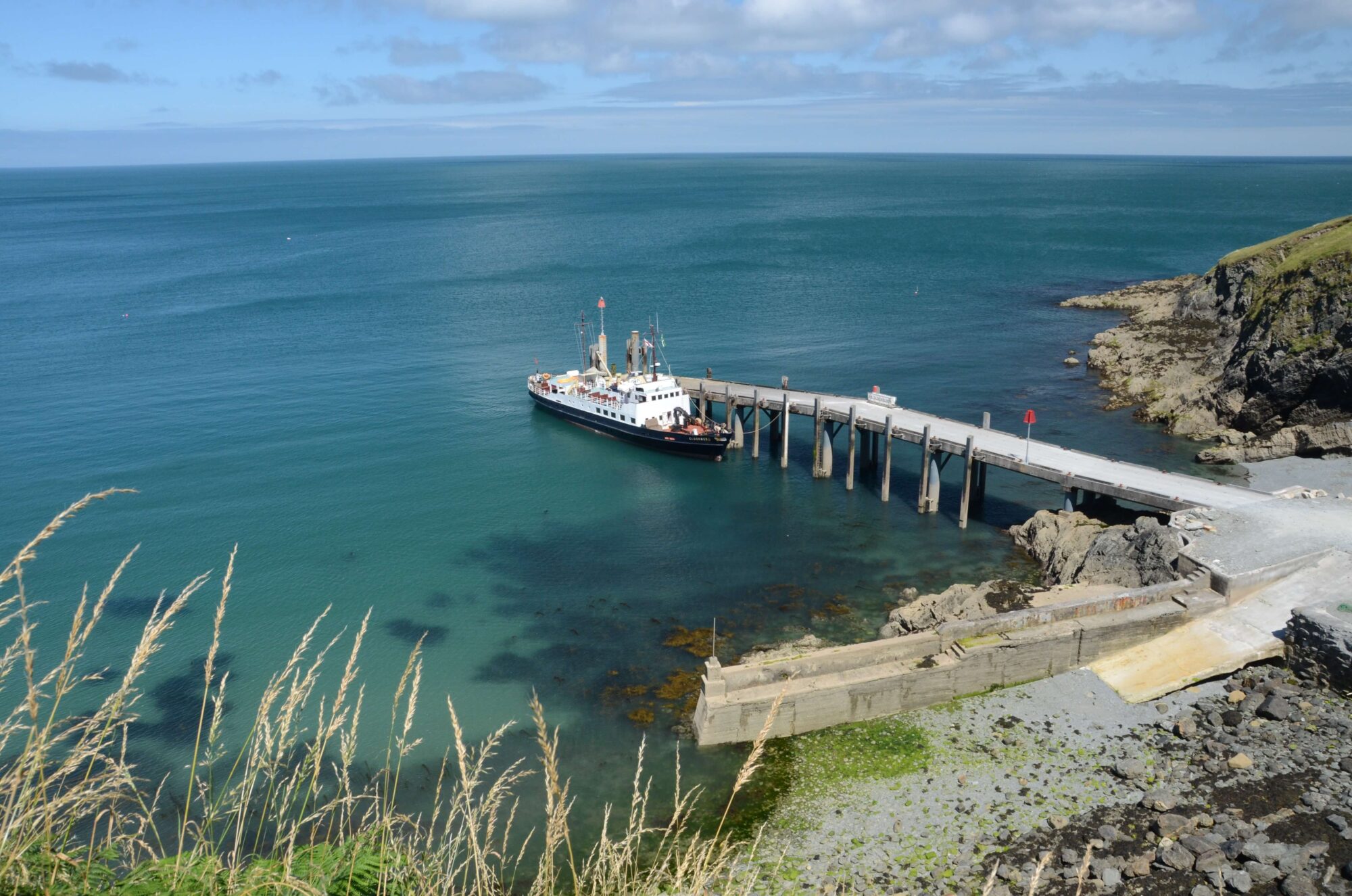 HMS Oldenburg docking at Lundy Lsland